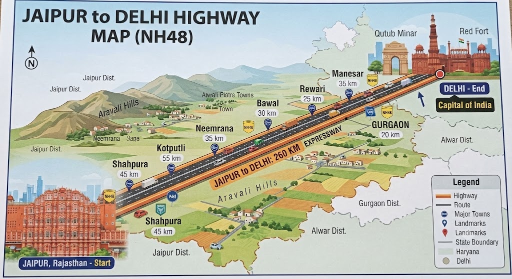 Jaipur To Delhi Highway